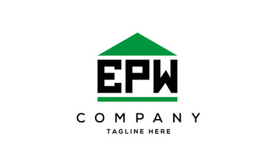 EPW three letter house for real estate logo design