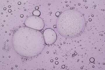 Liquid serum, gel bubbles in light purple color.