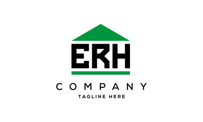 ERH three letter house for real estate logo design