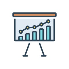 Color illustration icon for trend