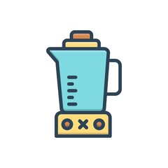 Color illustration icon for mixer