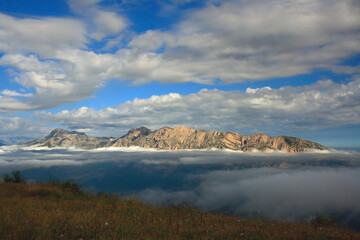 Caucasus, Ossetia. Alagir gorge. Mount Qionhoh.