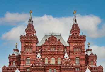 Fototapeta na wymiar State historical museum on the Red Square in Moscow, Russia