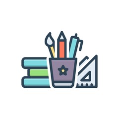 Color illustration icon for stationery