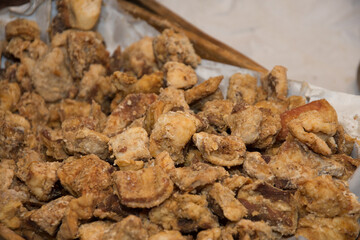Jumari, Delicious unhealthy fried pork greaves , fish greaves 