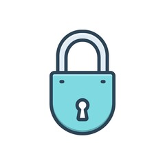 Color illustration icon for lock keyhole