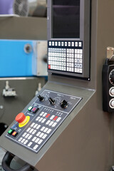 CNC control console of industrial lathe machine