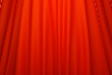 3d illustration of the texture of a red natural fabric with folds. Abstract background from natural beautiful fabric close-up. Red curtains, stage curtain