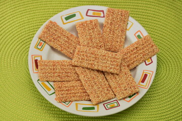 Sesame Seed Cookies on  white