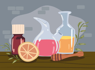 spa flasks and oranges