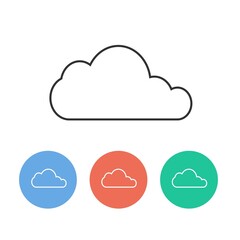 Big Cloud Flat four color minimal icon set. Vector