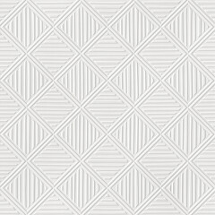 Reliëfpatroon op papierachtergrond, naadloze textuur, vierkant en strepenpatroon, papierpers, 3d illustratie