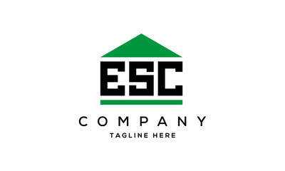 ESC three letter house for real estate logo design