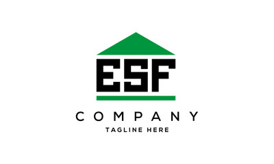 ESF three letter house for real estate logo design