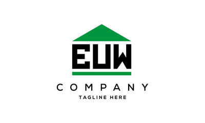 EUW three letter house for real estate logo design