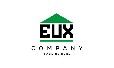 EUX three letter house for real estate logo design
