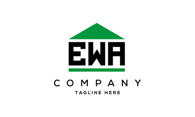 EWA three letter house for real estate logo design