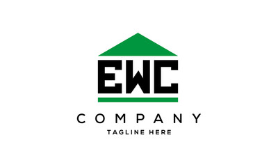 EWC three letter house for real estate logo design