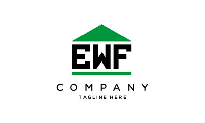 EWF three letter house for real estate logo design