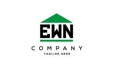 EWN three letter house for real estate logo design