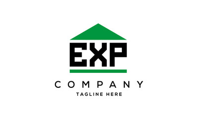 EXP three letter house for real estate logo design