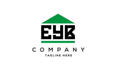 EYB three letter house for real estate logo design