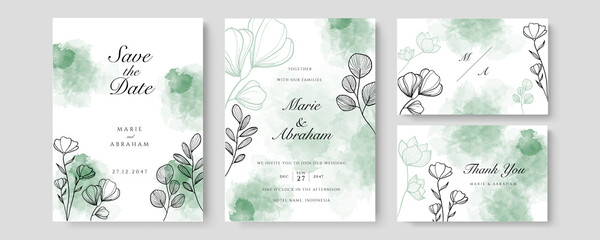 Watercolor floral wedding invitation