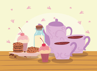 pastry products and coffee