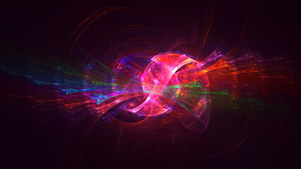 3D rendering abstract colorful fractal light background