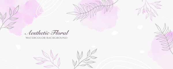 Watercolor vector design templates in simple modern style with copy space for text, flowers and leaves - wedding invitation backgrounds and frames, social media stories wallpapers
