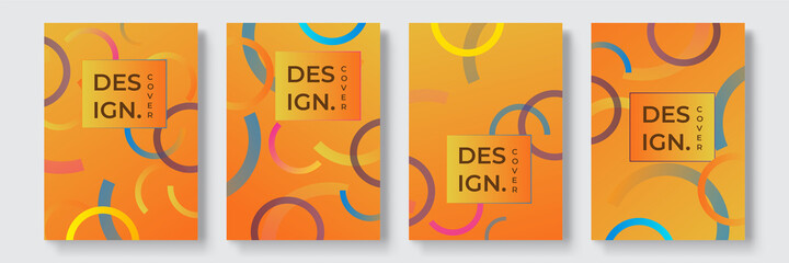 Abstract gradient geometric cover designs, trendy brochure templates, colorful futuristic posters. Vector illustration. Contrast vibrant color abstract background for poster