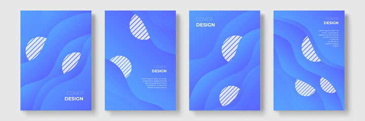 Fototapeta premium Abstract gradient geometric cover designs, trendy brochure templates, colorful futuristic posters. Vector illustration. Contrast vibrant color abstract background for poster