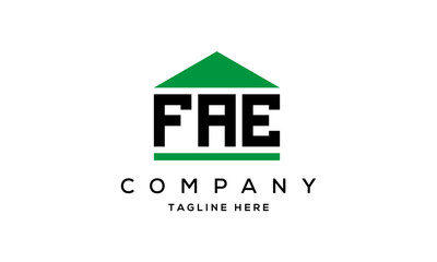 FAE three letter house for real estate logo design