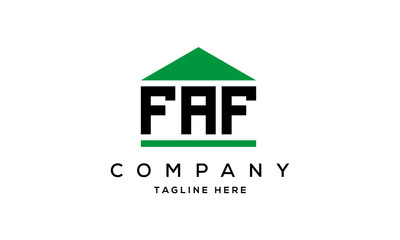 FAF three letter house for real estate logo design