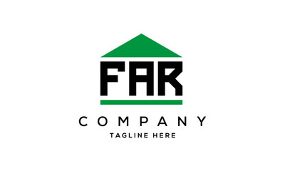 FAR three letter house for real estate logo design