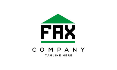 FAX three letter house for real estate logo design
