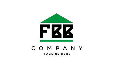 FBB three letter house for real estate logo design