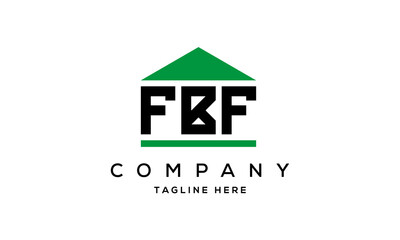 FBF three letter house for real estate logo design