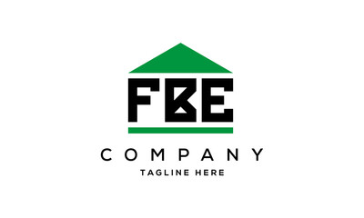 FBE three letter house for real estate logo design