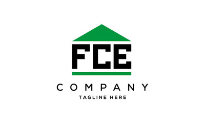 FCE three letter house for real estate logo design