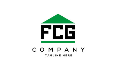 FCG three letter house for real estate logo design