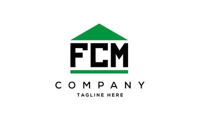 FCM three letter house for real estate logo design