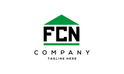 FCN three letter house for real estate logo design