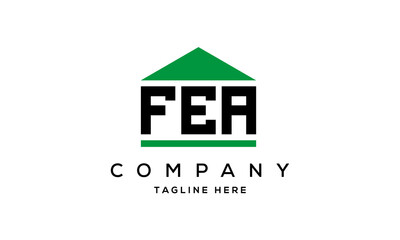 FEA three letter house for real estate logo design