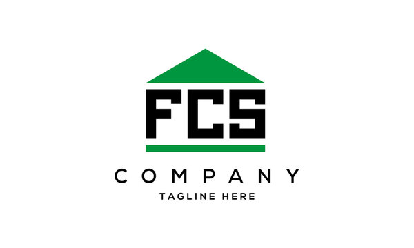 FCS three letter house for real estate logo design