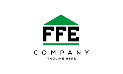 FFE three letter house for real estate logo design