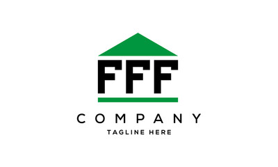 FFF three letter house for real estate logo design