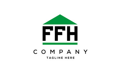 FFH three letter house for real estate logo design