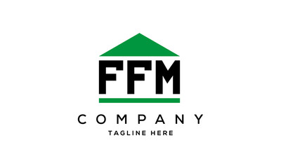 FFM three letter house for real estate logo design