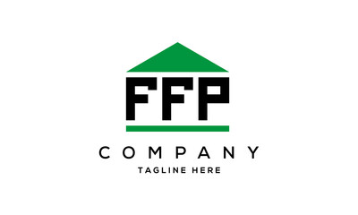 FFP three letter house for real estate logo design